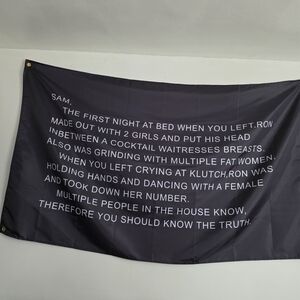 Black Text Wall Tapestry
